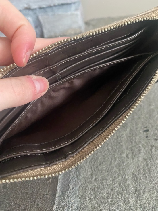 Coach Khaki and Brown Signature Canvas Wristlet - Picture 7 of 11